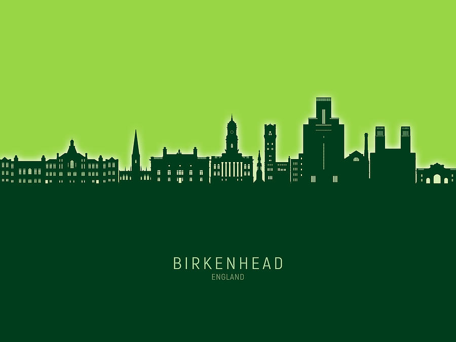 Birkenhead England Skyline #92 Digital Art by Michael Tompsett