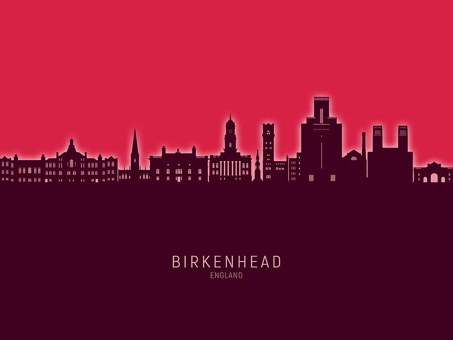 Birkenhead England Skyline #94 Digital Art by Michael Tompsett