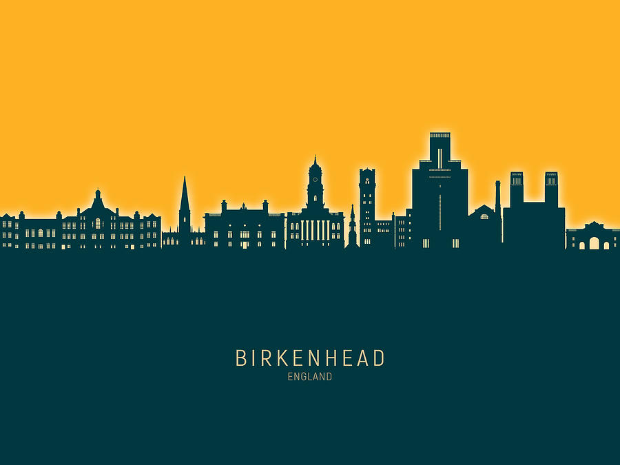 Birkenhead England Skyline #95 Digital Art by Michael Tompsett