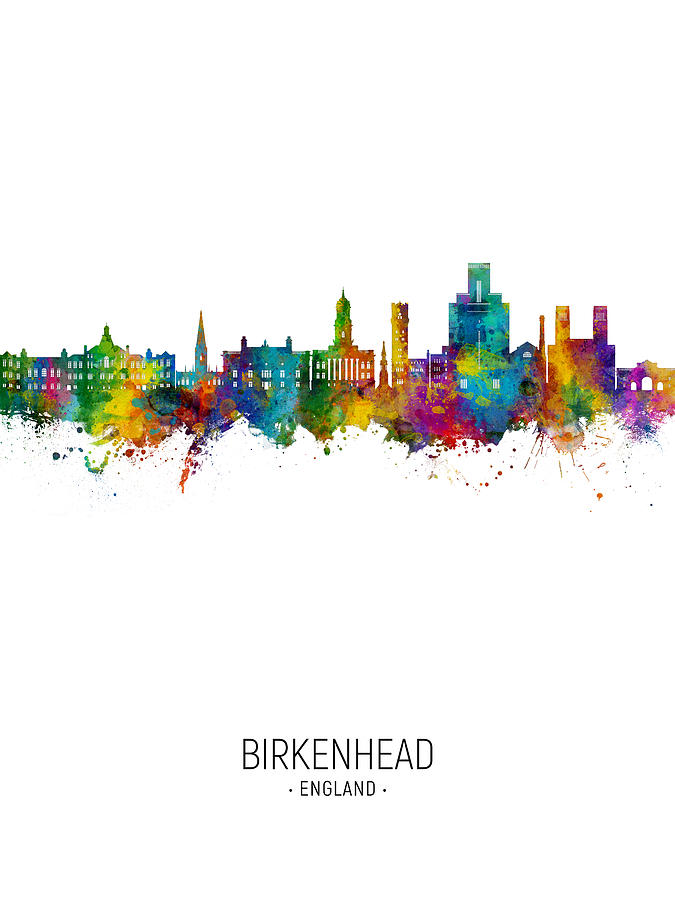 Birkenhead England Skyline #97 Digital Art by Michael Tompsett