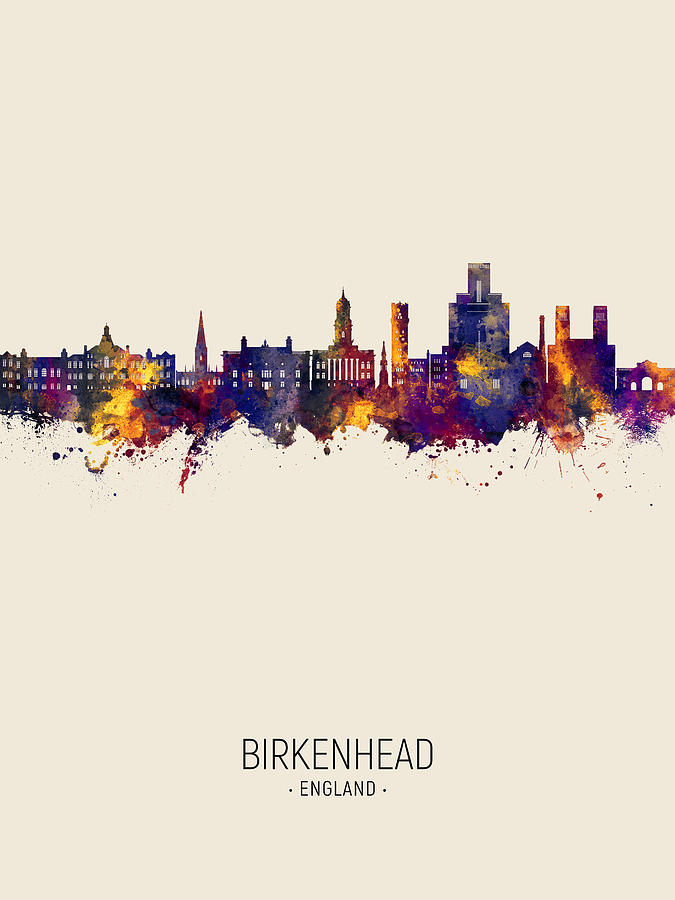 Birkenhead England Skyline #98 Digital Art by Michael Tompsett