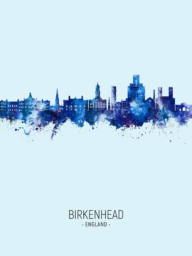 Birkenhead England Skyline #99 Digital Art by Michael Tompsett