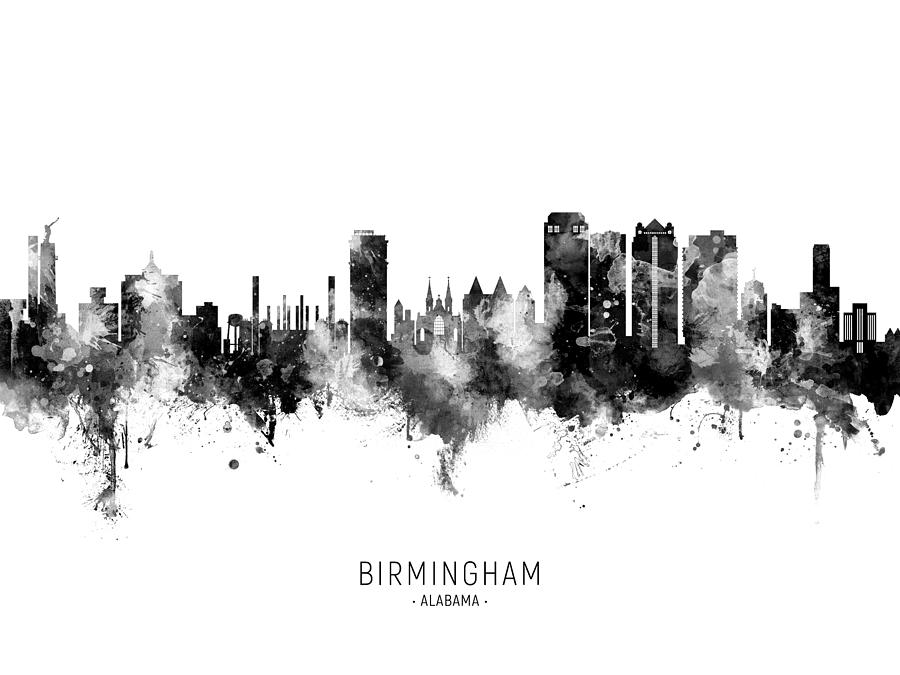 Birmingham Alabama Skyline #12 Digital Art by Michael Tompsett