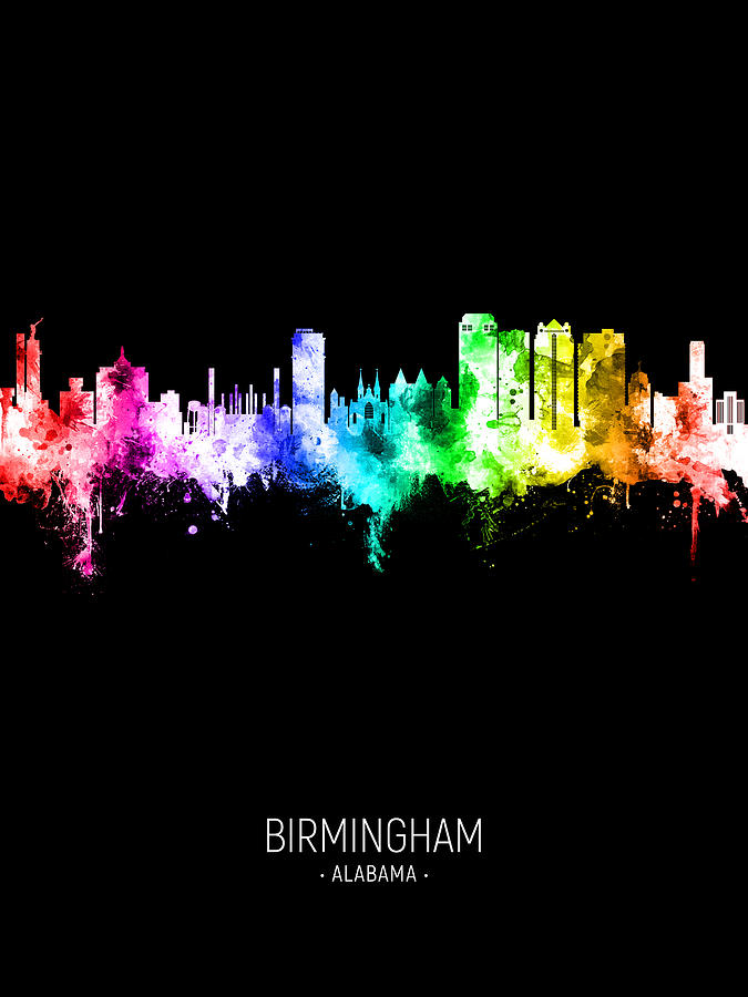 Birmingham Alabama Skyline #24 Digital Art by Michael Tompsett