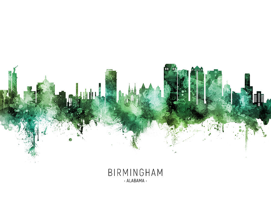 Birmingham Alabama Skyline #63 Digital Art by Michael Tompsett