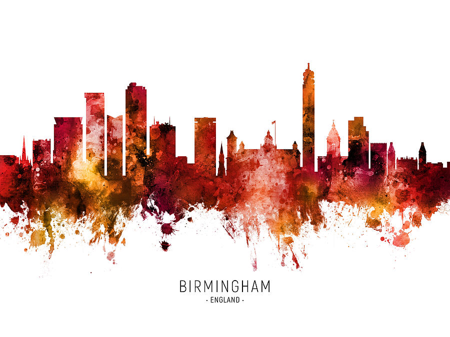 Birmingham England Skyline #31 Digital Art by Michael Tompsett