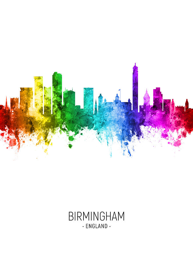 Birmingham England Skyline #48 Digital Art by Michael Tompsett