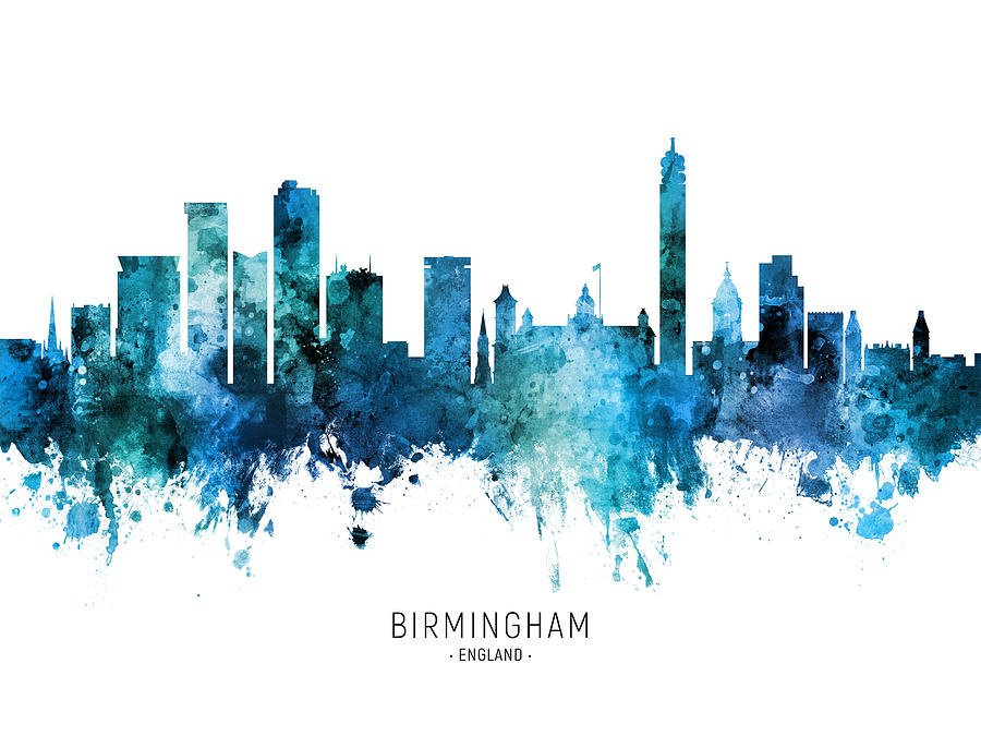 Birmingham England Skyline #72 Digital Art by Michael Tompsett