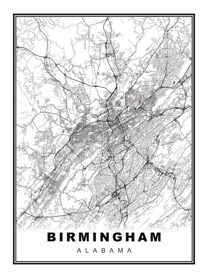 Birmingham Map Digital Art by Ipsita Das | Fine Art America