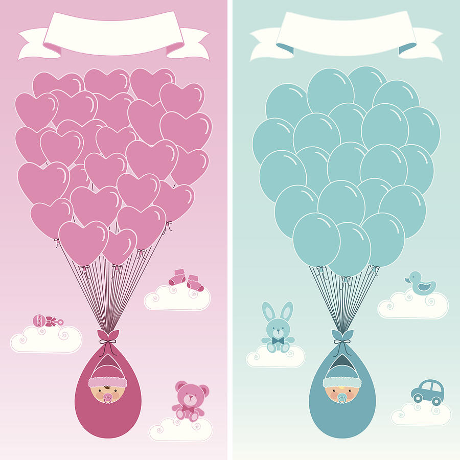 Birth Announcement Banners Drawing by Si-Gal