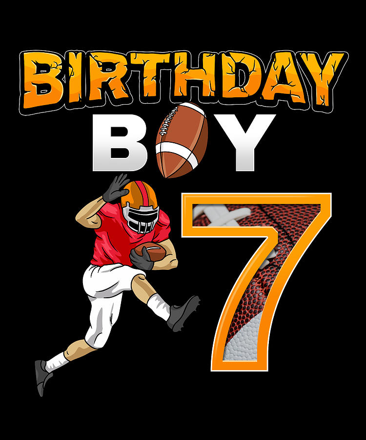 Birthday Boy 7 American Football Gift Digital Art By Henning Seiffert 