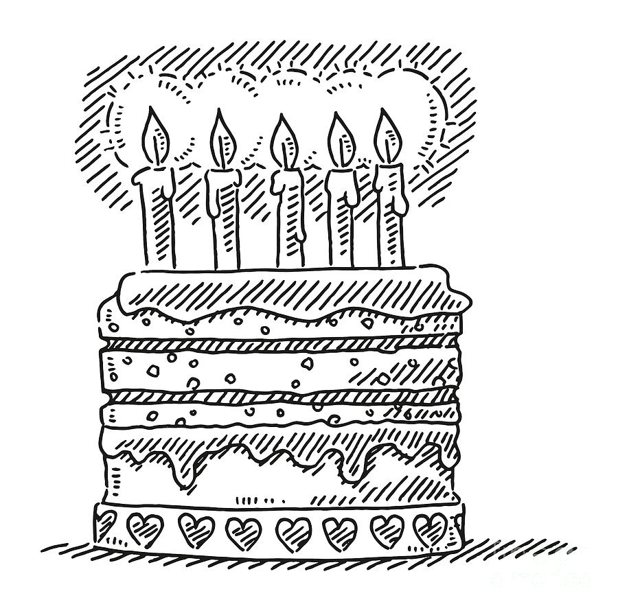 Birthday Cake Drawing for Kids - PRB ARTS