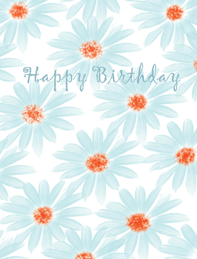 Birthday Card - Chrysanthemum Painting by Trilby Cole
