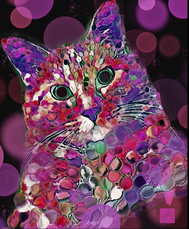 Birthday Cat Mixed Media by Eileen Backman