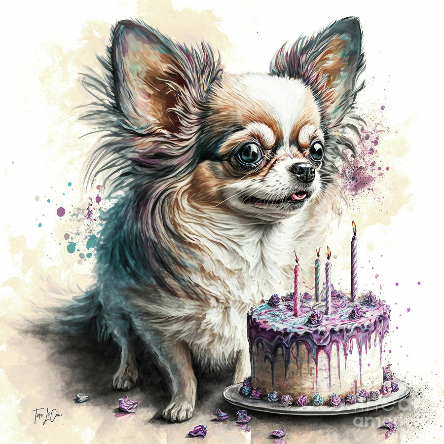 Mammal Painting - Birthday Excitement by Tina LeCour