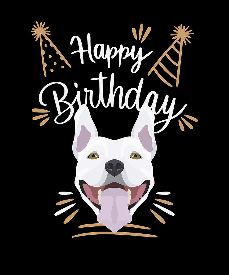 Birthday Gift Bullterrier Digital Art by GreenOptix - Fine Art America