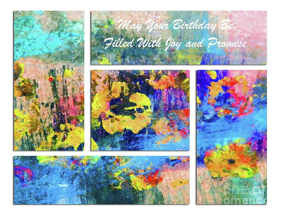 Birthday Joy and Promise Card Mixed Media by Sharon Williams Eng