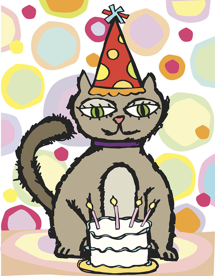 Birthday Kitty Drawing by Scottir1