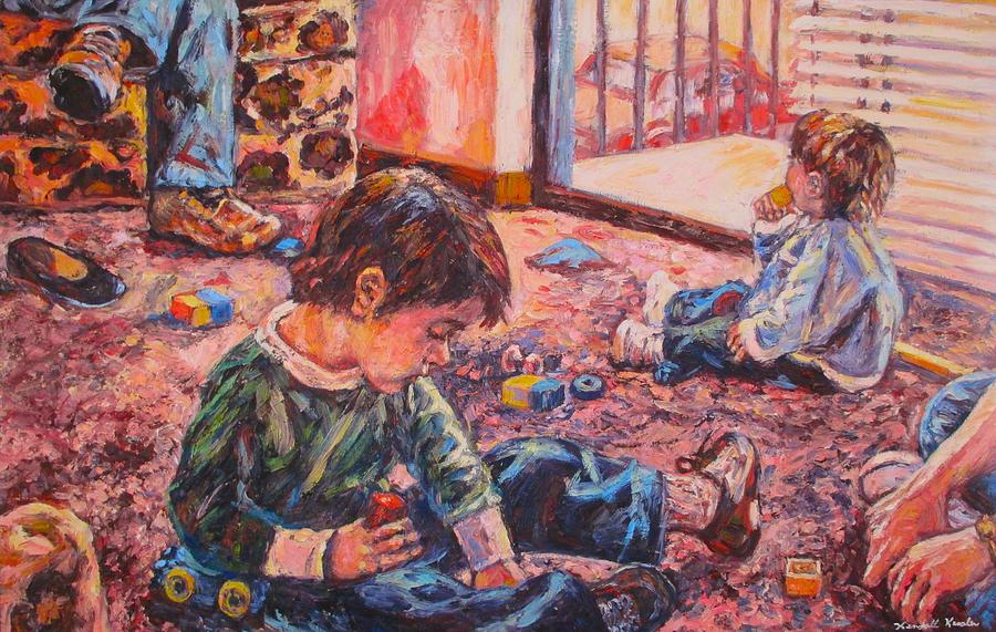Birthday Party or a Childs View Painting by Kendall Kessler