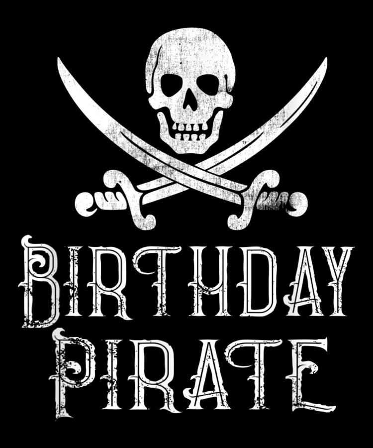 Birthday Pirate Party Outfit - Vintage Skull and Digital Art by Shannon ...