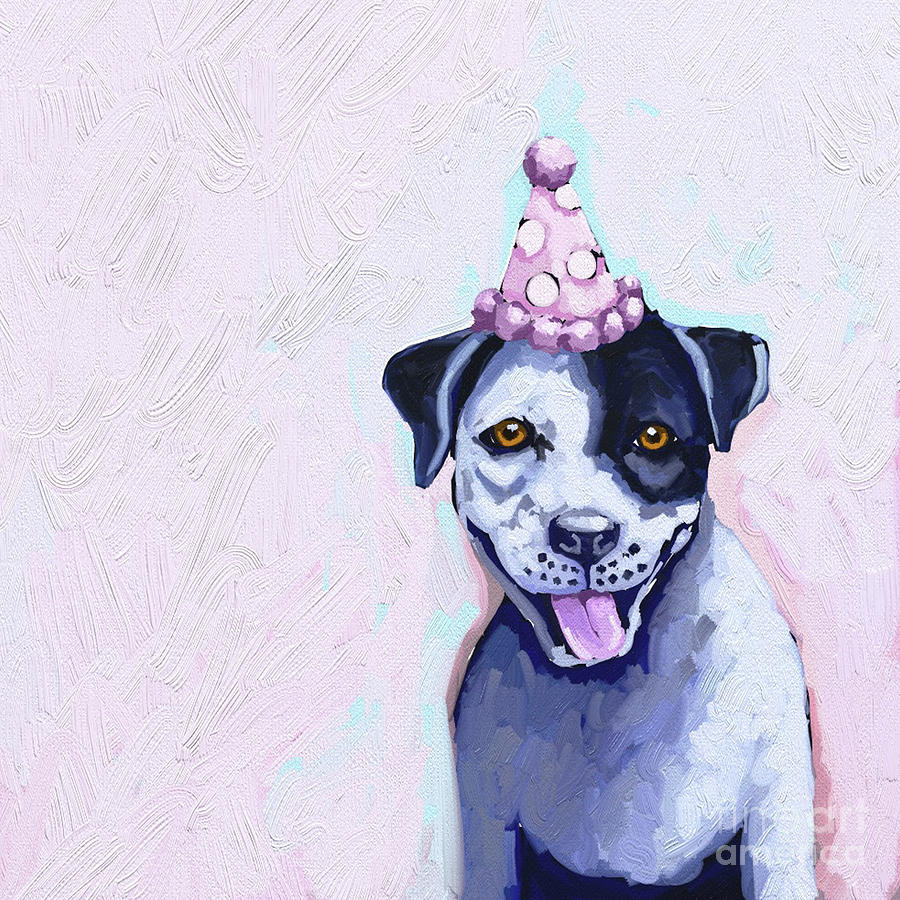 Dog Painting - Birthday Pup by Lucia Stewart