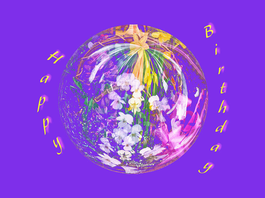 Birthday Spherical Bouquet - Digital Art Digital Art by Carol Senske