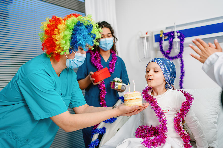 Birthday Surprise For Little Girl In Hospital Room Photograph by Phynart Studio