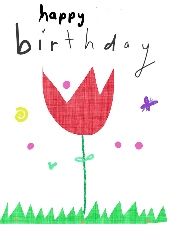 Birthday Tulip Mixed Media by Ashley Rice