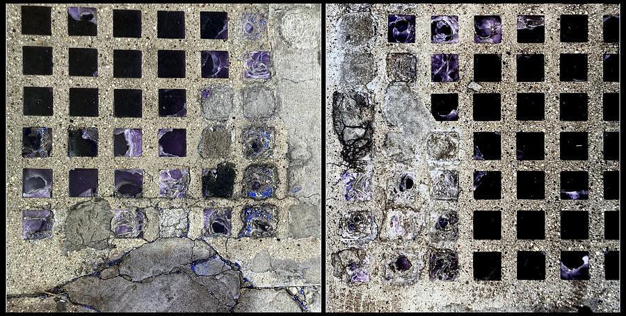 Abstract Painting - Bisbee sidewalk diptych by Marlene Burns