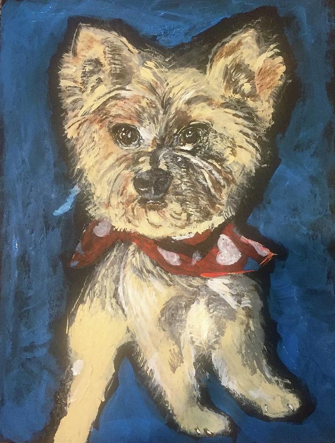 Yorkshire Terrier Teddybear  Painting by Melody Fowler
