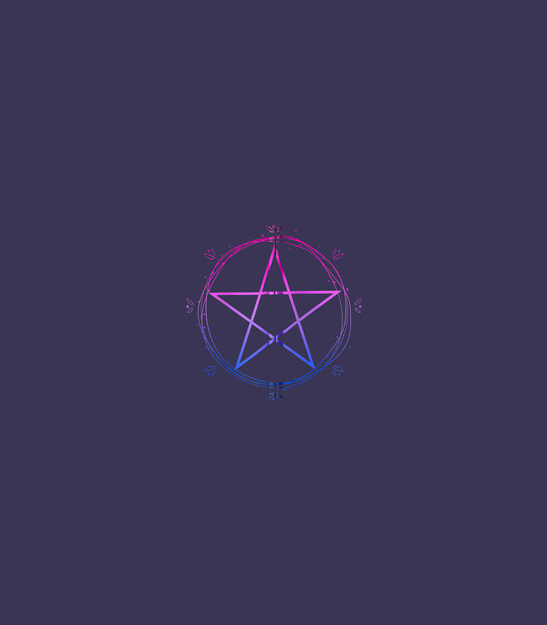 Bisexual Pentagram Wiccan Pagan Bi Pride Flag Boho Floral Digital Art By Angadq Marie Fine Art