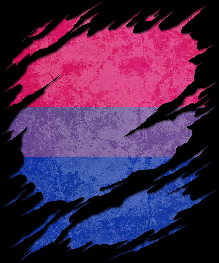 Bisexual Digital Art - Bisexual Pride Flag Ripped Reveal by Patrick Hiller.