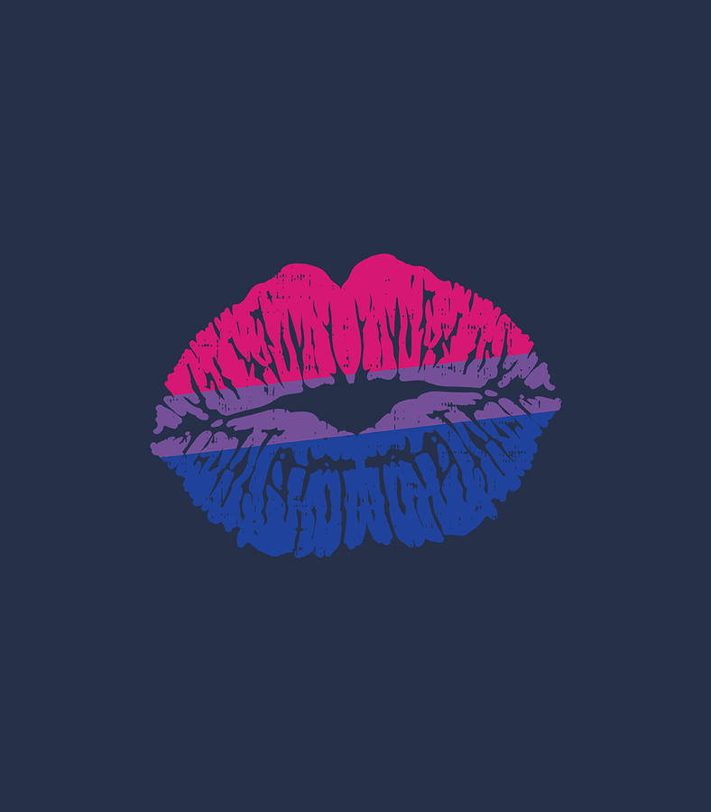 Bisexual Pride Lips Kiss Retro Bi Flag Bisexuality Lgbt Digital Art By Angadq Marie Fine Art
