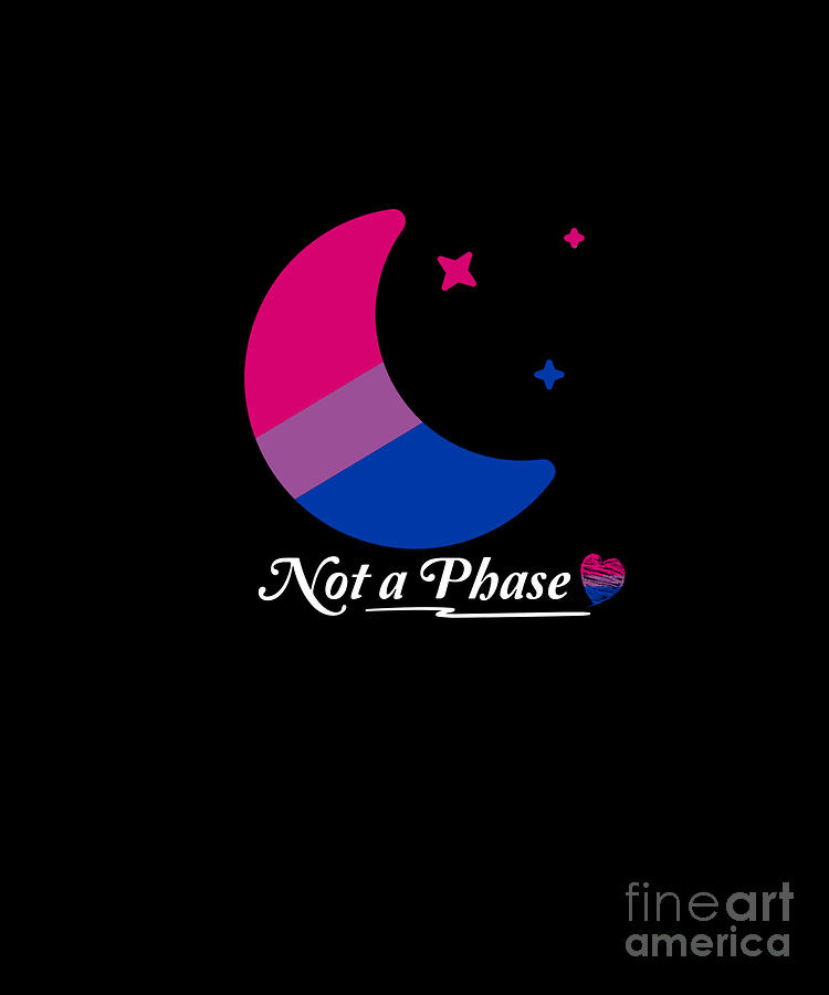 Bisexual Pride Not A Phase Moon Designs Drawing By Van Tran 1136