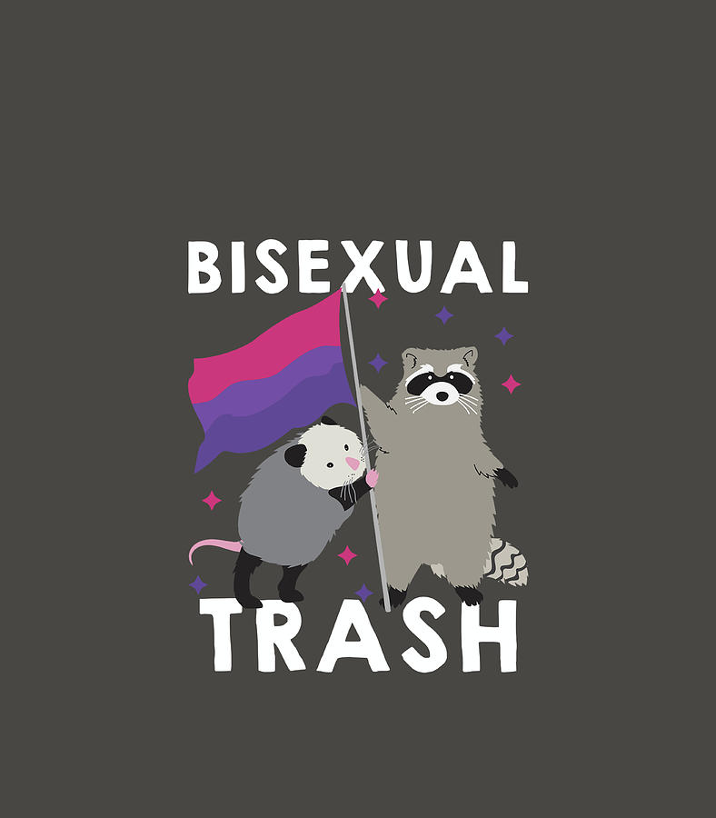 Bisexual Trash Shirt Gay Pride Rainbow Lgbt Raccoon Possum Digital Art