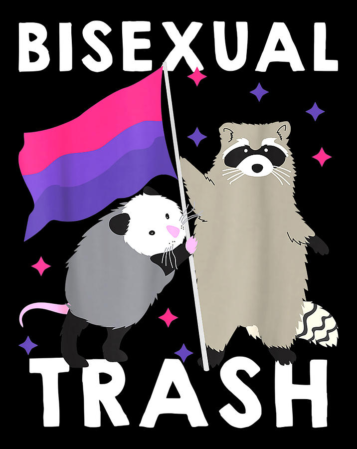 Bisexual Trash Shirt Gay Pride Rainbow Lgbt Raccoon Possumpng Digital Art By Minh Trong Phan