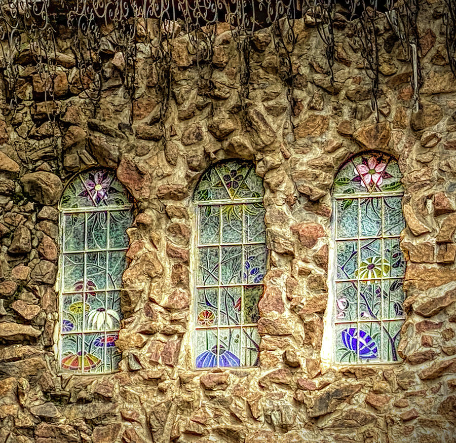 Bishop Castle Stained Glass Windows Photograph by Debra Martz