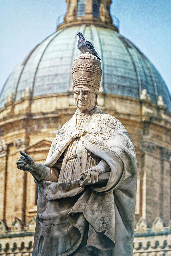 Bishop Statue At Palermo Cathedral Photograph