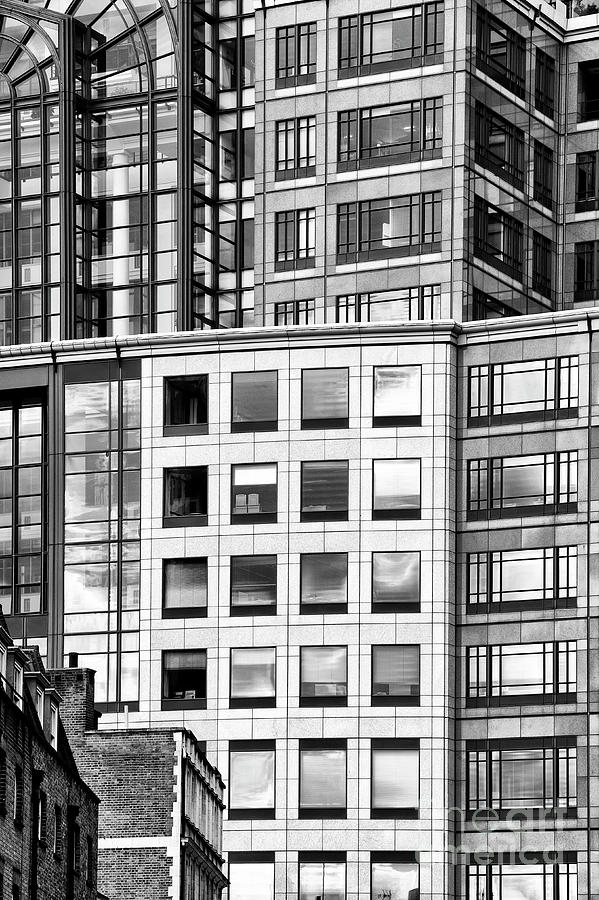 Bishopsgate Buildings Abstract Monochrome Photograph by Tim Gainey
