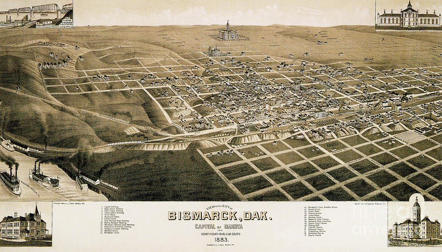 Bismarck, Dakota, 1883 Drawing by Granger