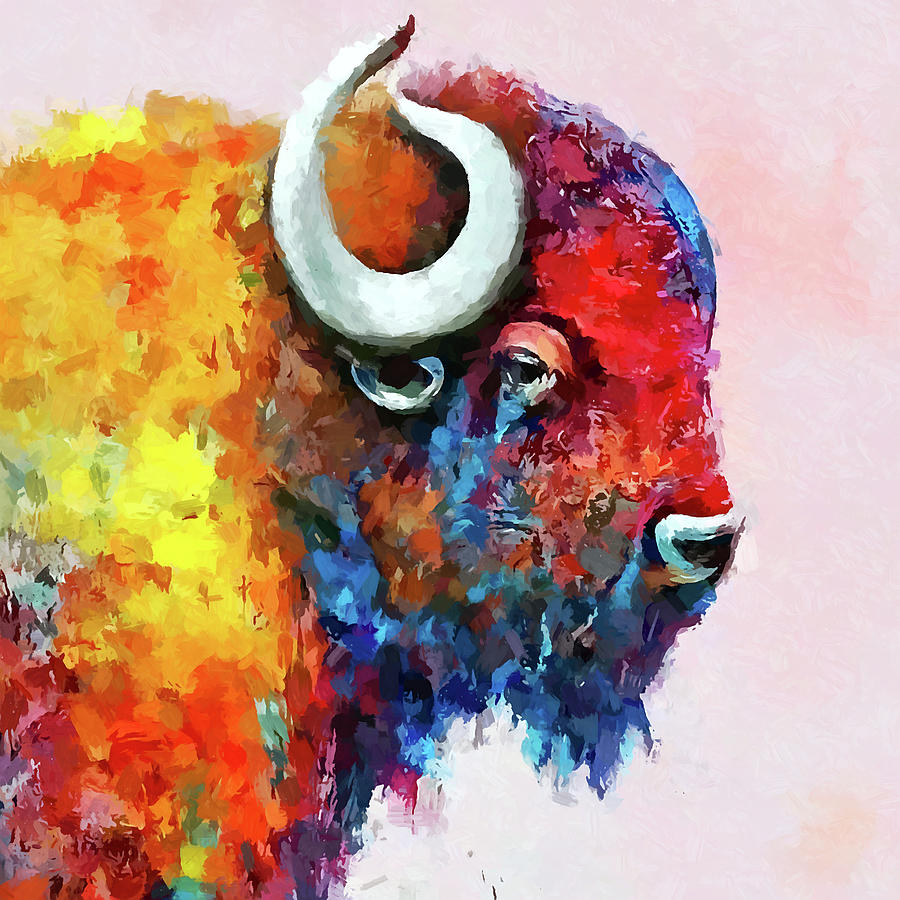Bison 3 Painting by Chris Butler
