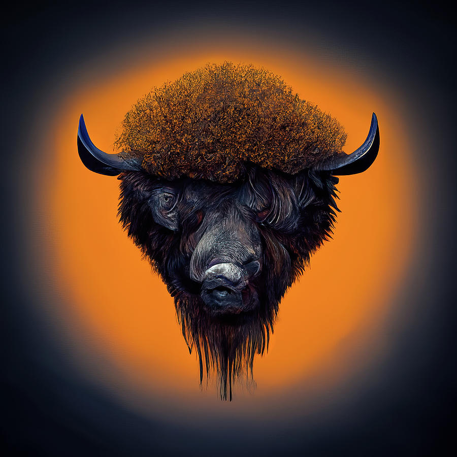 Bison Portrait Digital Art by Matthias Hauser