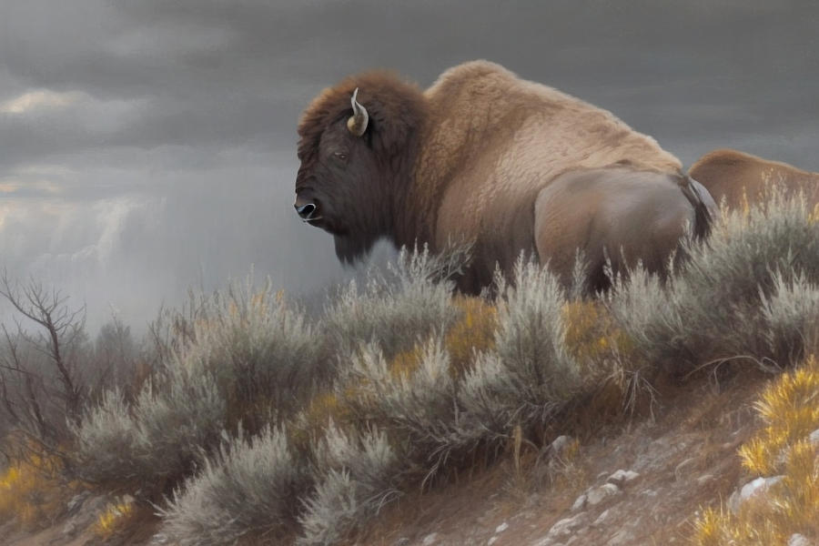 BISON PRAIRIE ai Digital Art by Dreamz - - Fine Art America