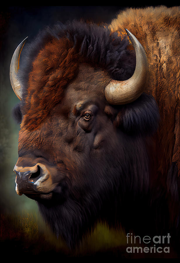 Bison Series 113022-a Digital Art by Carlos Diaz