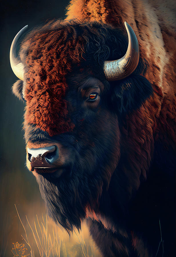 Bison Stampede Digital Art By Tintodesigns Fine Art America