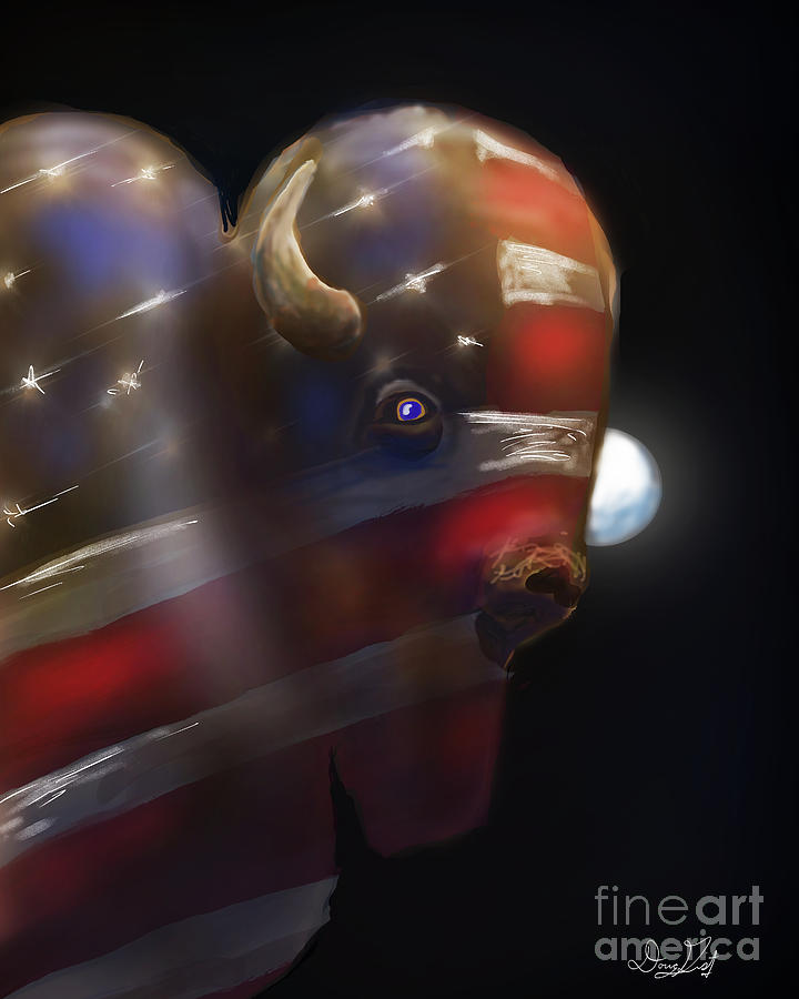 Bison Strong Digital Art by Doug Gist