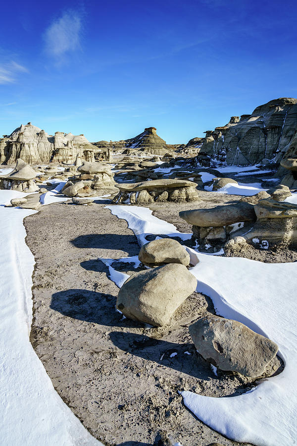 Bisti Badlands in winter Photograph by Alexey Stiop