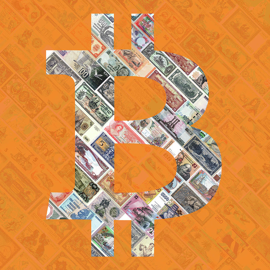 BITCOIN OVER BILLS - bitcoin art over discontinued banknotes Digital ...