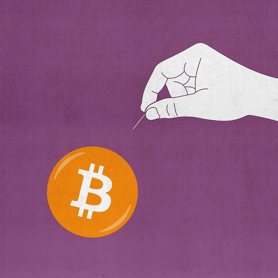 Bitcoin bubble about to burst illustration Photograph by Flavio Coelho