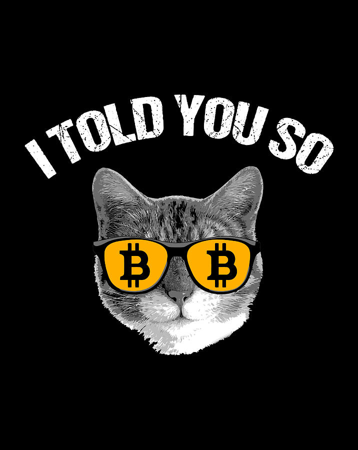 Bitcoin Cat I Told You So Sunglasses Cryptocurrency Digital Art by ...